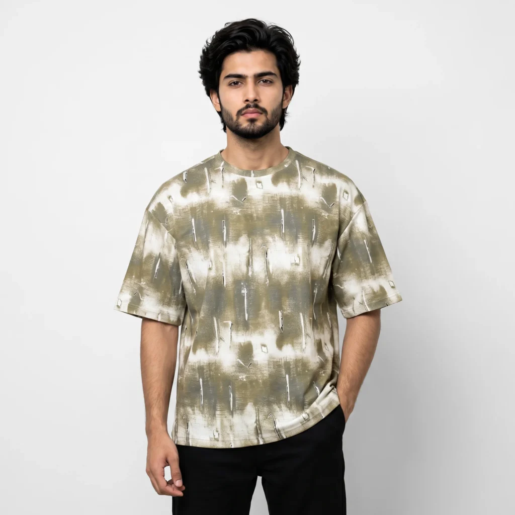 Abstract Print Drop Shoulder T-Shirt