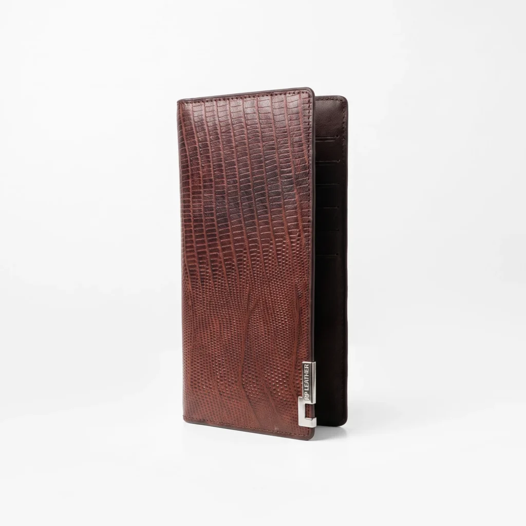 Premium Genuine Leather Long Wallet — Tan Brown