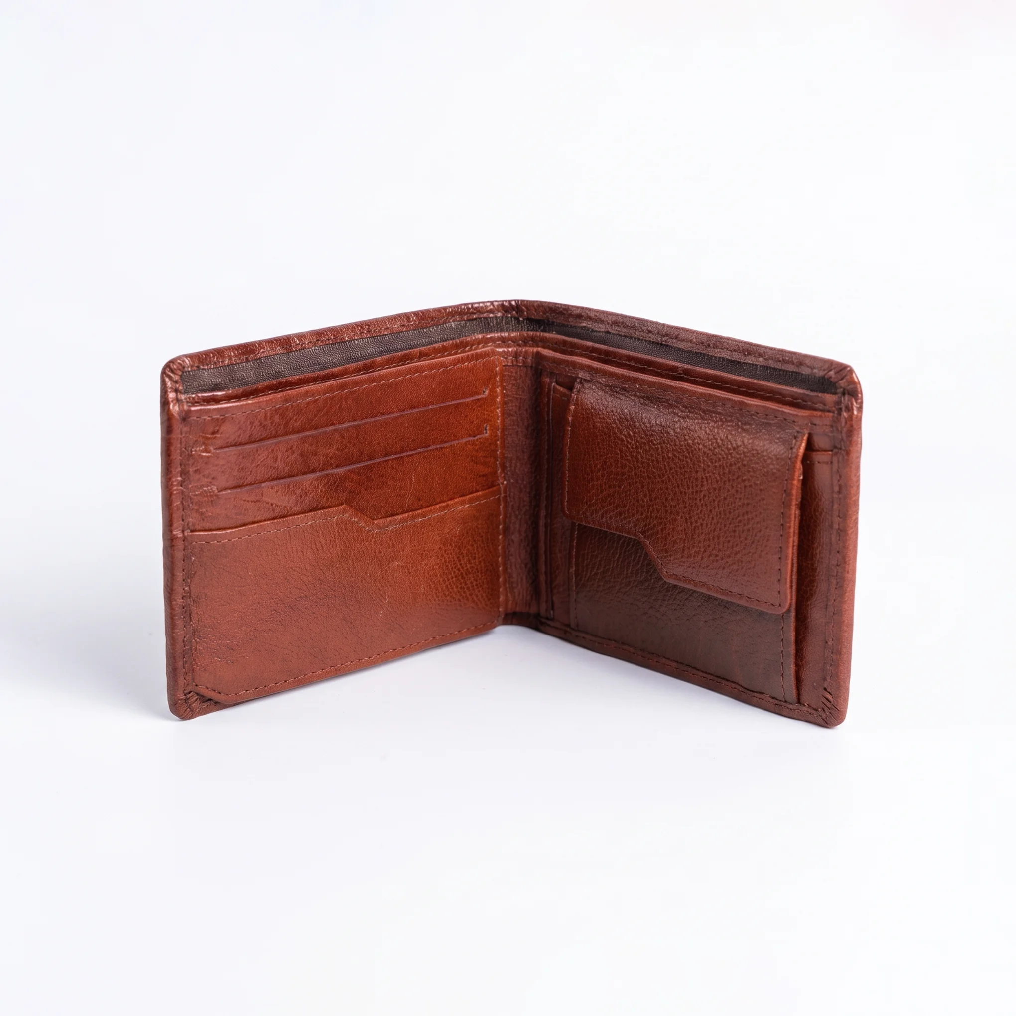 Bifold Genuine Leather Wallet – Red Brown - Image 4