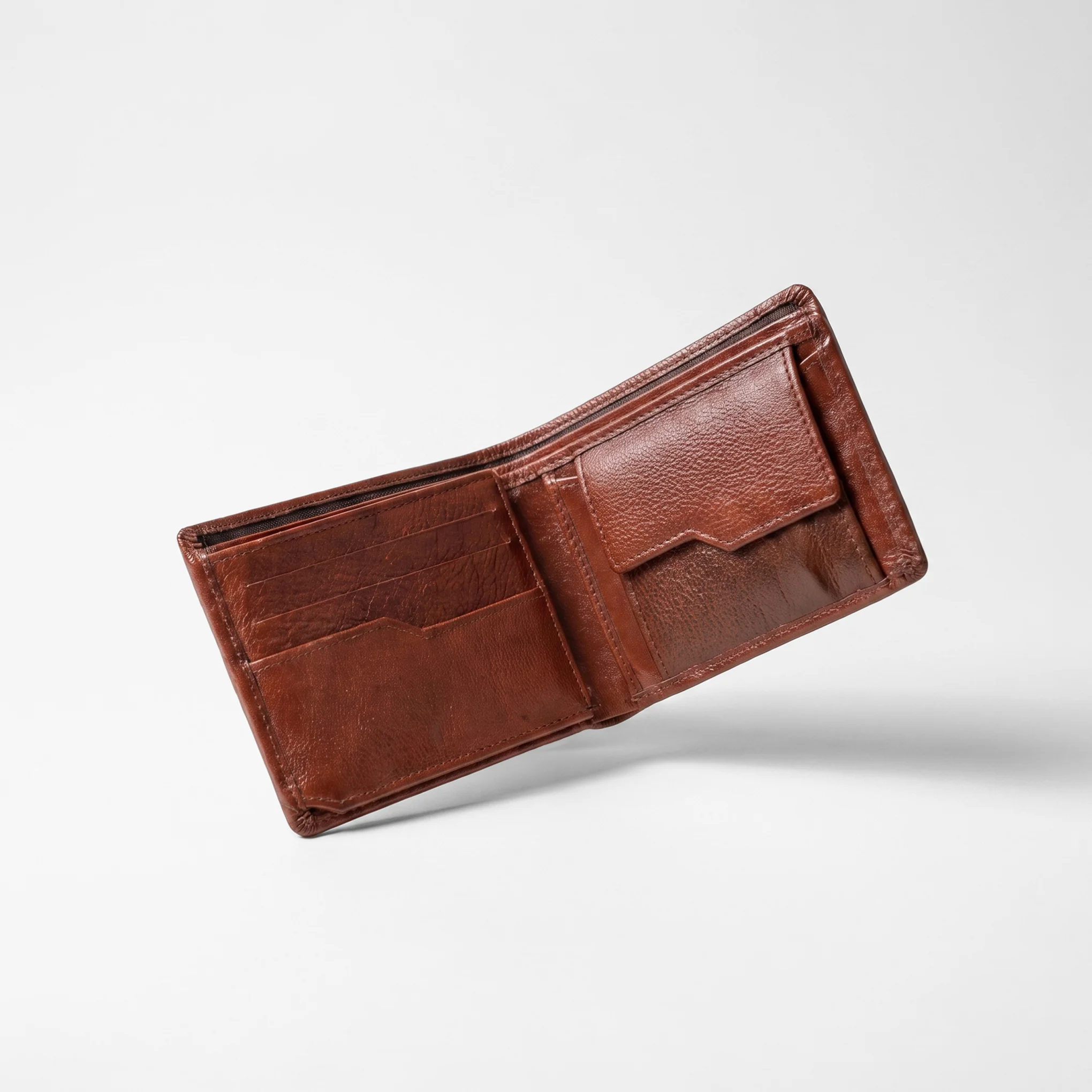 Bifold Genuine Leather Wallet – Red Brown - Image 2