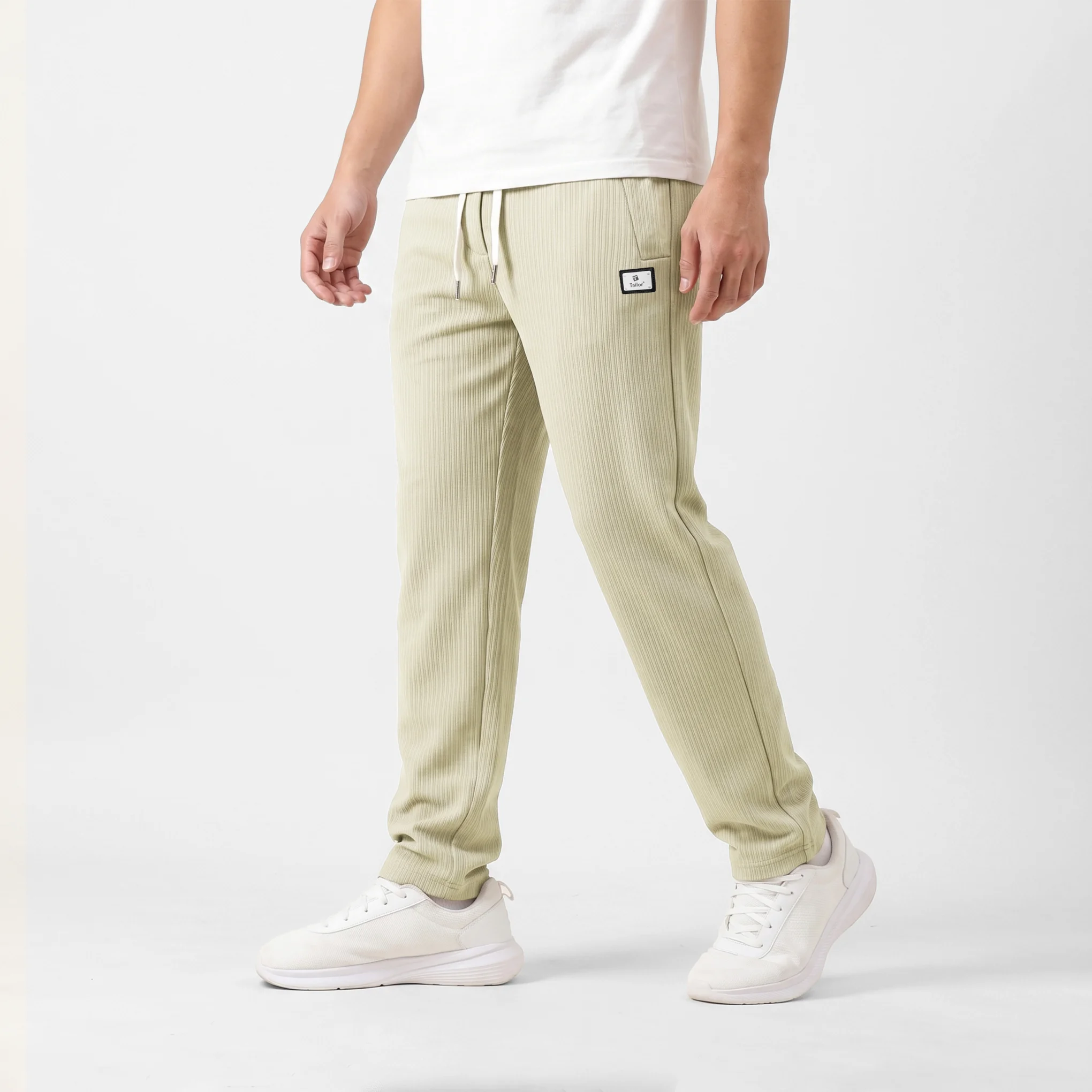 Herringbone Textured Joggers For Men - Image 2