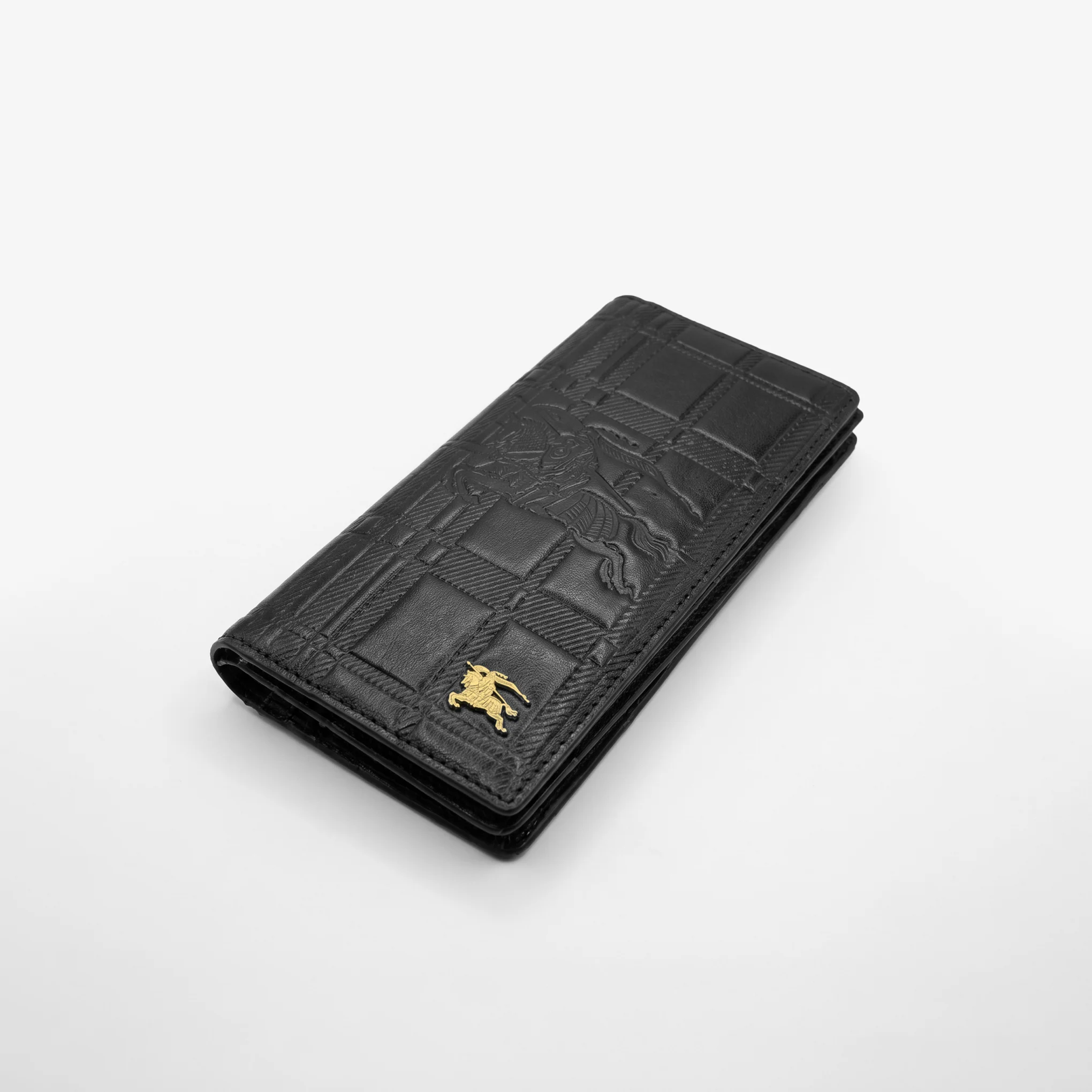 Embossed Leather Long Wallet — Black - Image 4