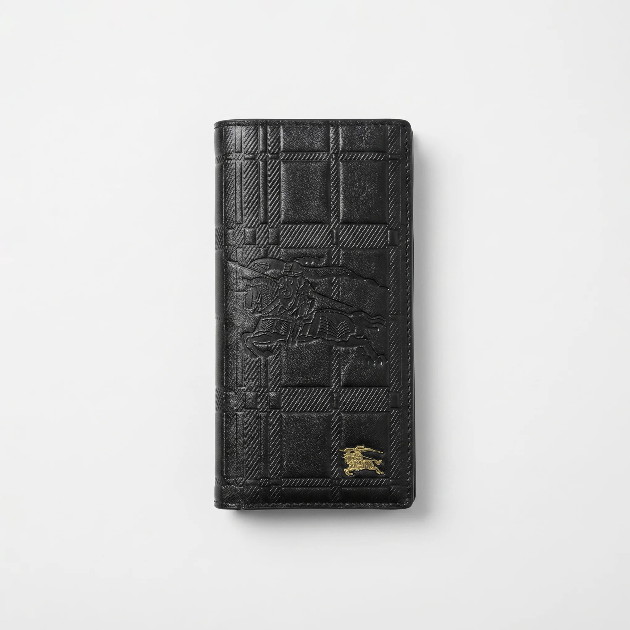 Embossed Leather Long Wallet — Black - Image 5