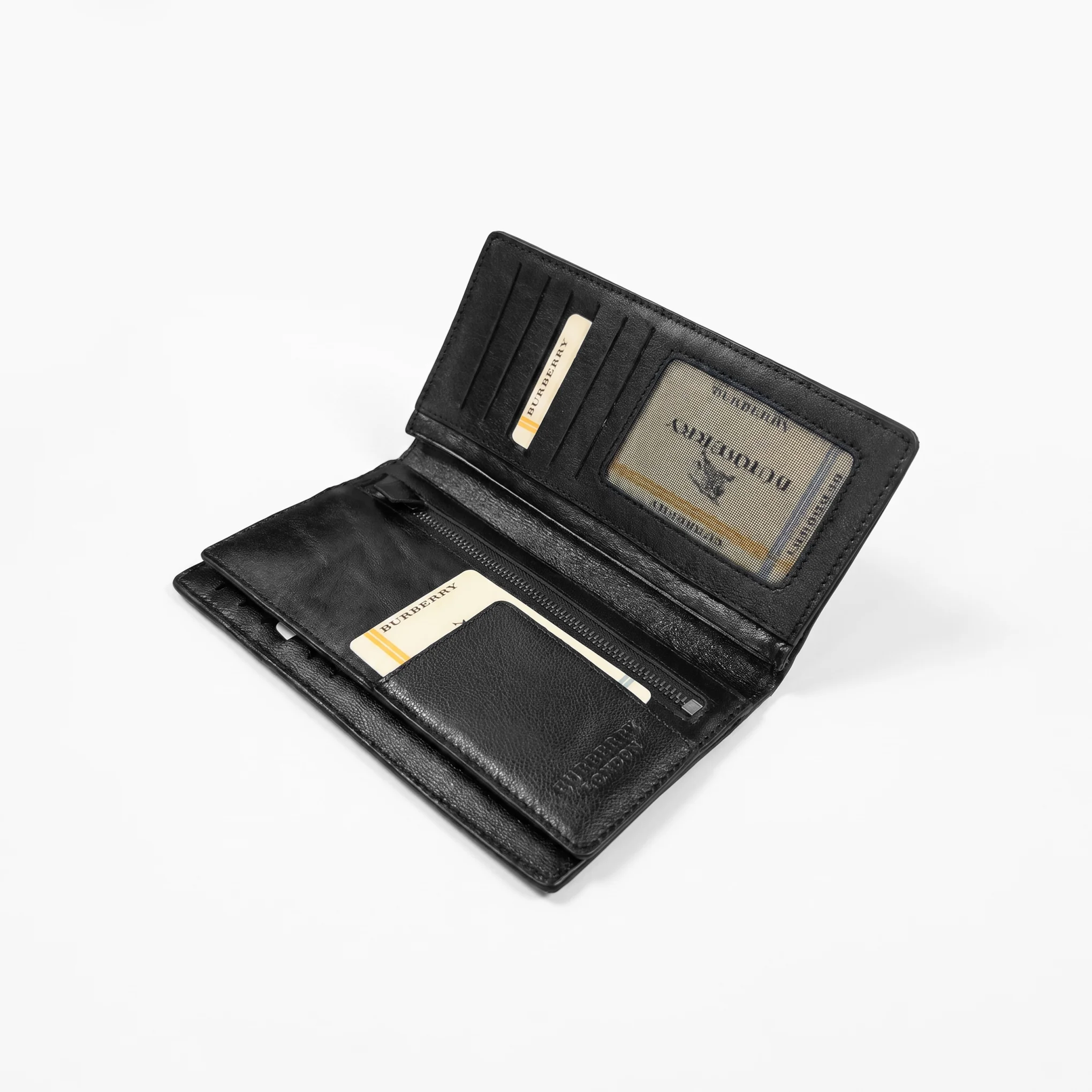 Embossed Leather Long Wallet — Black - Image 2