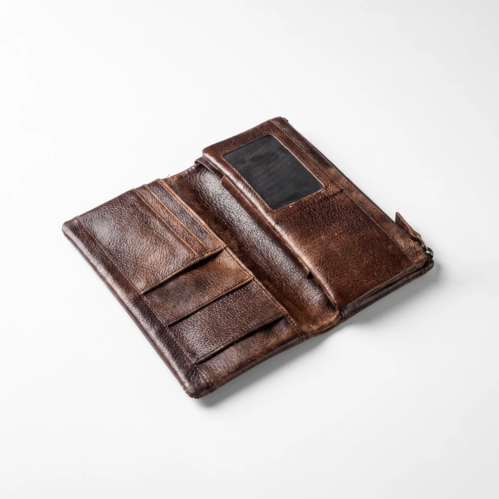 Genuine Leather Long Wallet — Tan Brown - Image 4