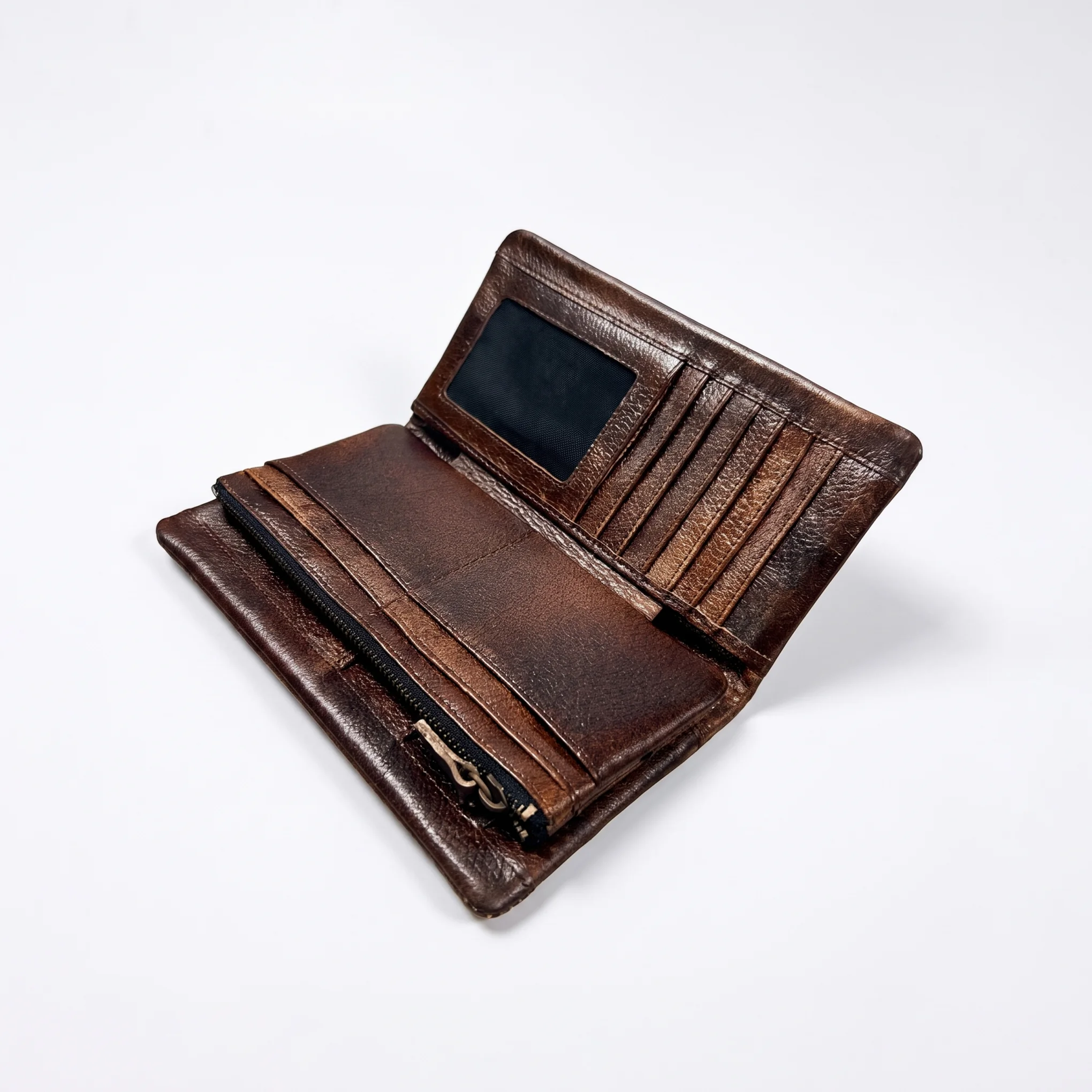 Genuine Leather Long Wallet — Tan Brown - Image 2