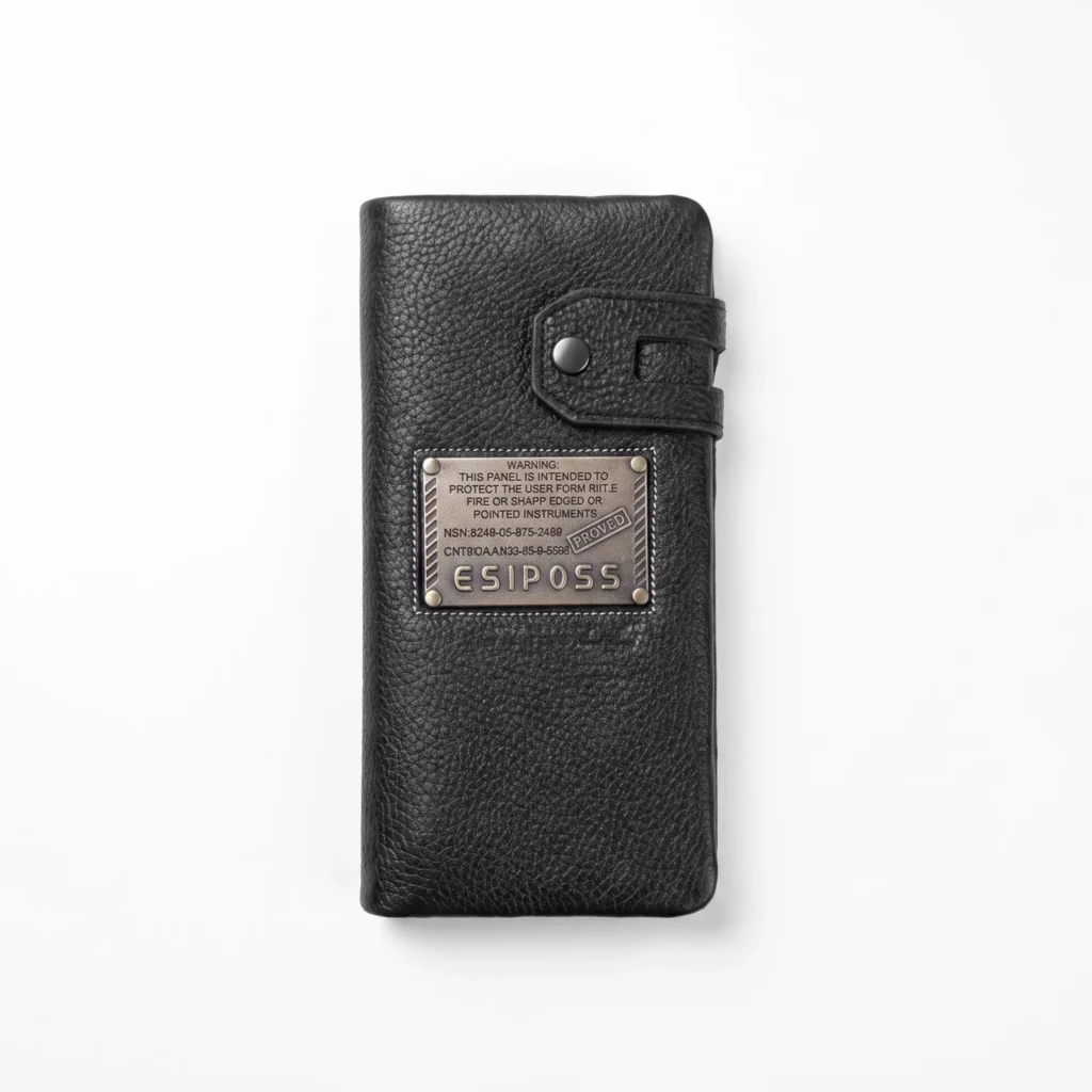 Genuine Leather Long Wallet — Black
