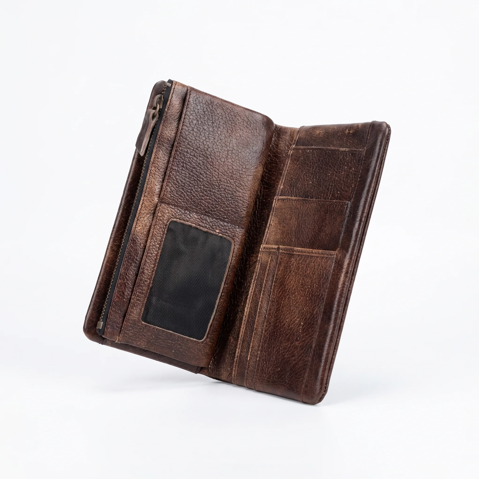 Genuine Leather Long Wallet — Tan Brown - Image 4