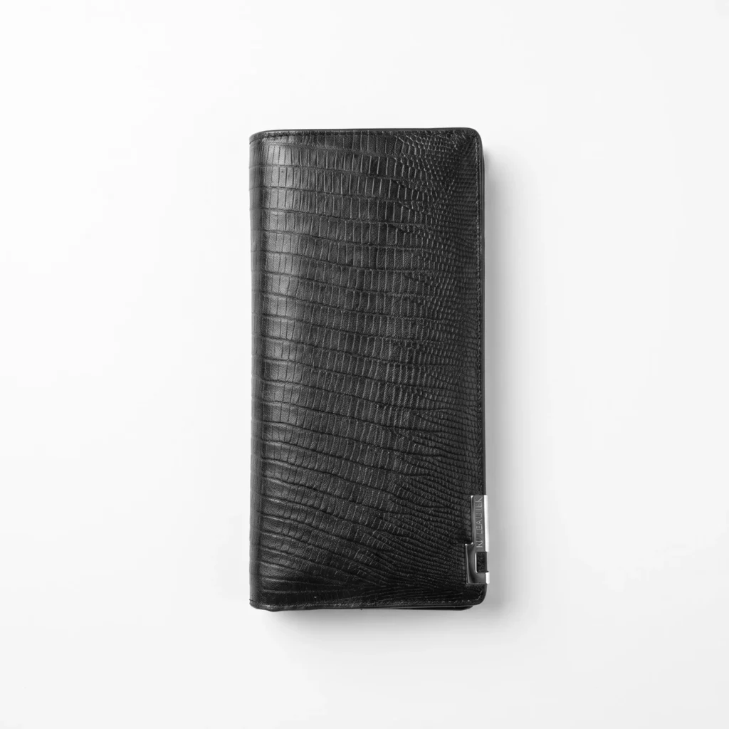 Premium Genuine Leather Long Wallet — Black