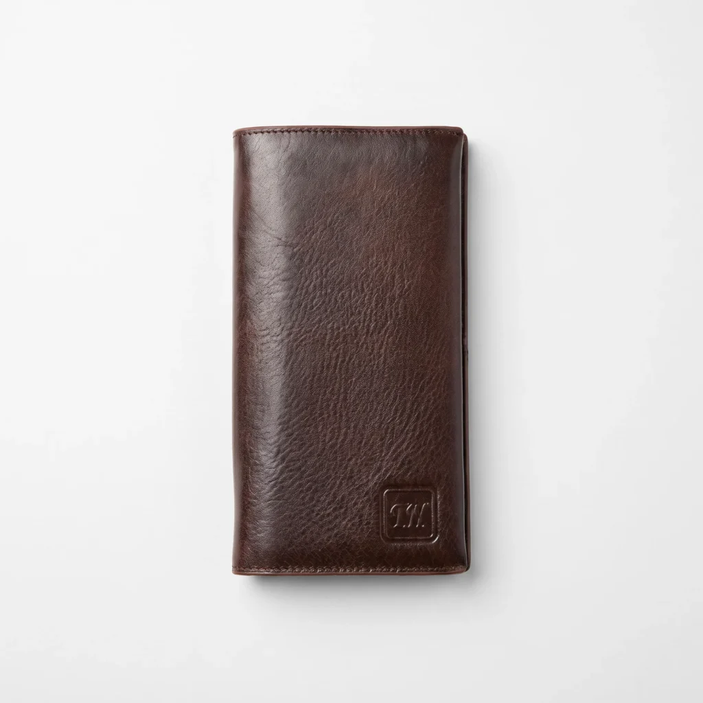 Genuine Leather Long Wallet — Coffee